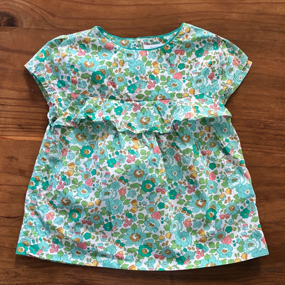 Jacadi liberty of London Floral Dress in Teal and Pink